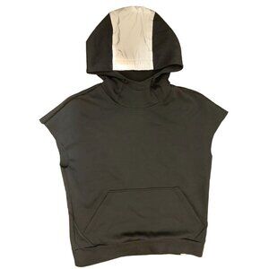 UNDER ARMOUR Sportswear Black Oversized Vest Silver Hood Size Med